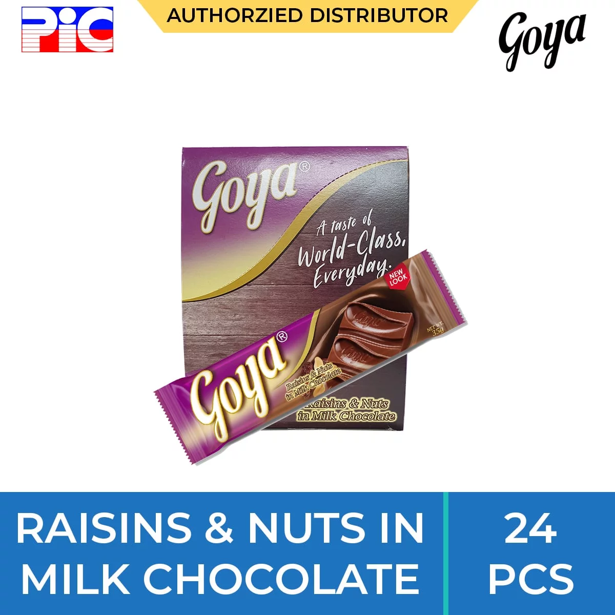 Goya Bar 35g - Raisins & Nuts in Milk Chocolate Goya Bar 35g - Raisins & Nuts in Milk Chocolate