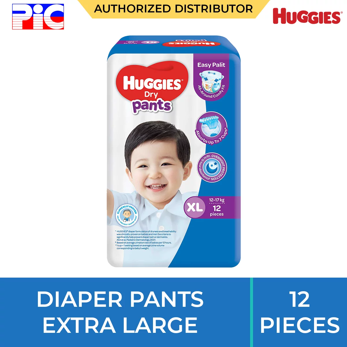 Huggies Dry Diaper Pants - Extra Large 12pcs Huggies Dry Diaper Pants - Extra Large 12pcs