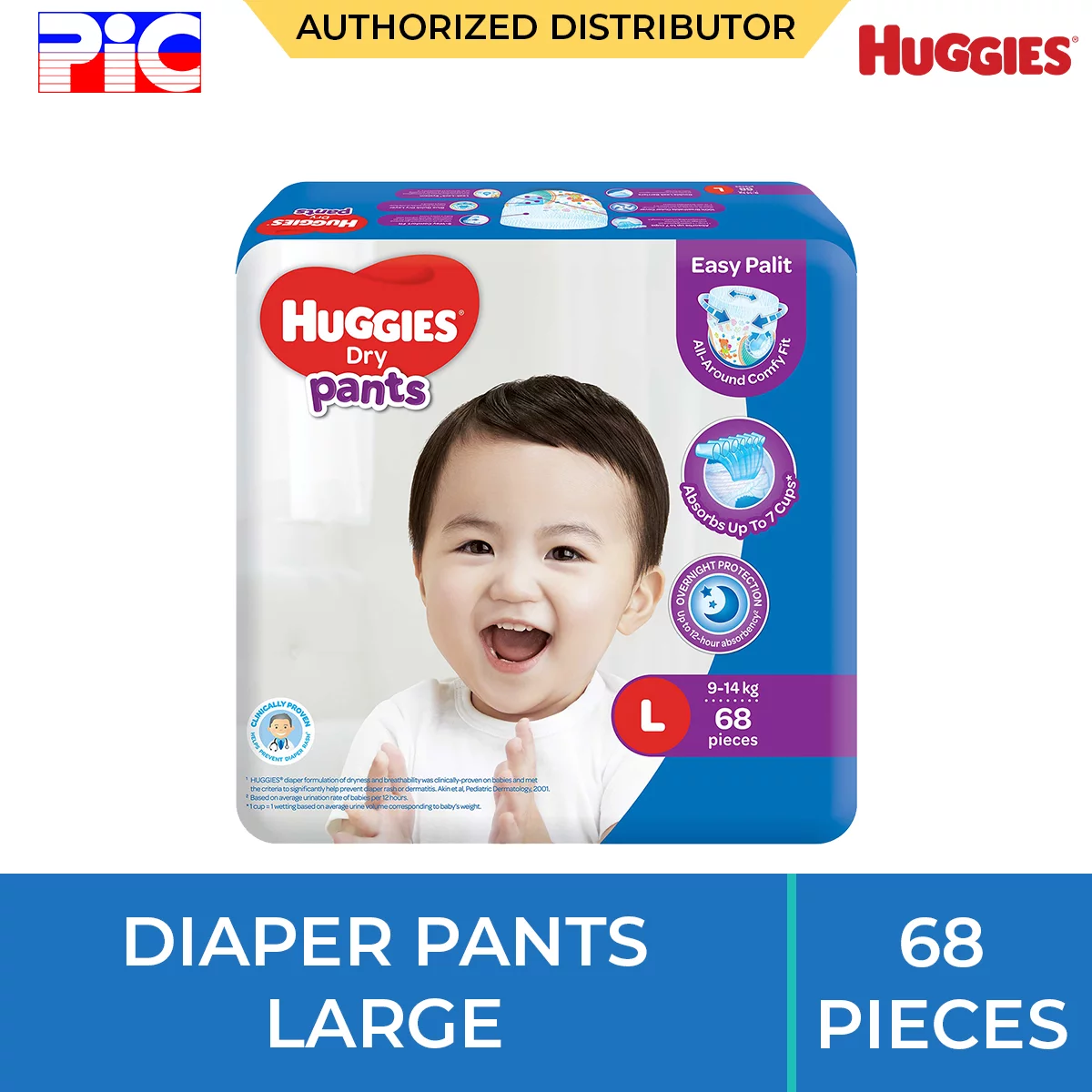 Huggies Dry Diaper Pants - Large 68pcs Huggies Dry Diaper Pants - Large 68pcs