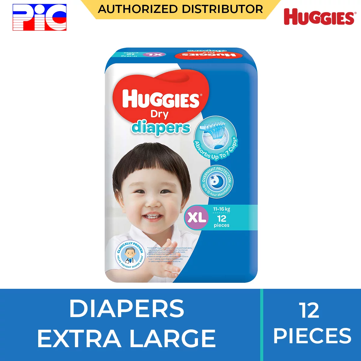 Huggies Dry Diapers - Extra Large 12pcs