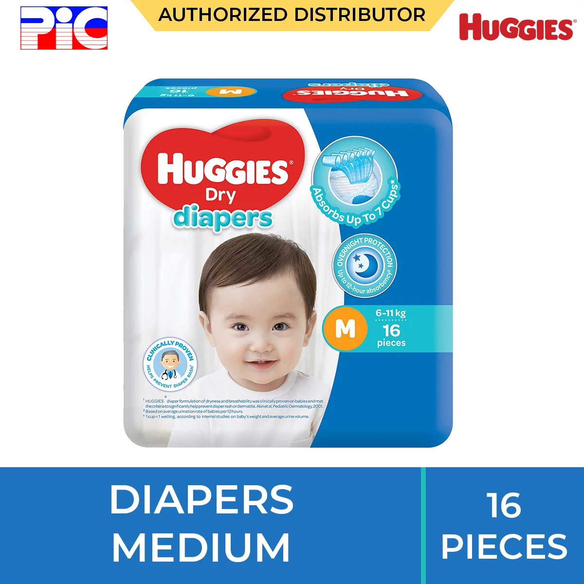 Huggies Dry Diapers - Medium 16pcs