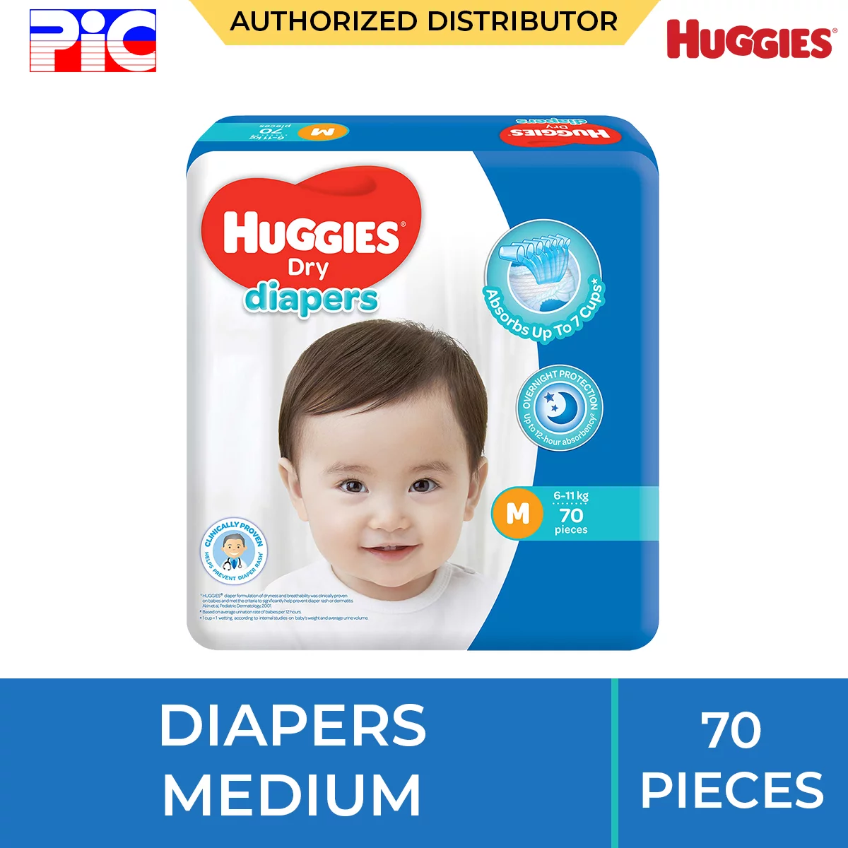 Huggies Dry Diapers - Medium 70pcs