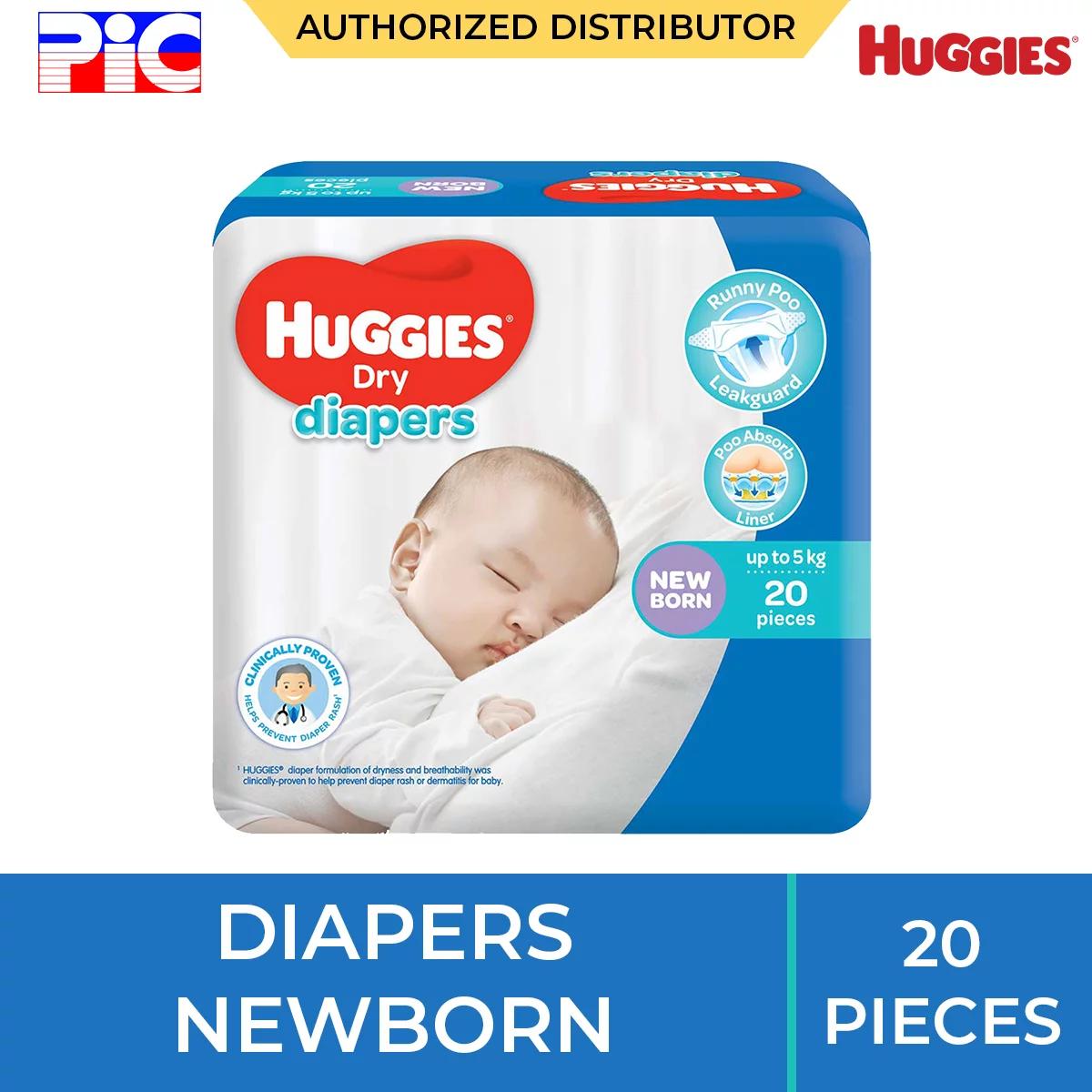 Huggies Dry Diapers - Newborn 20pcs