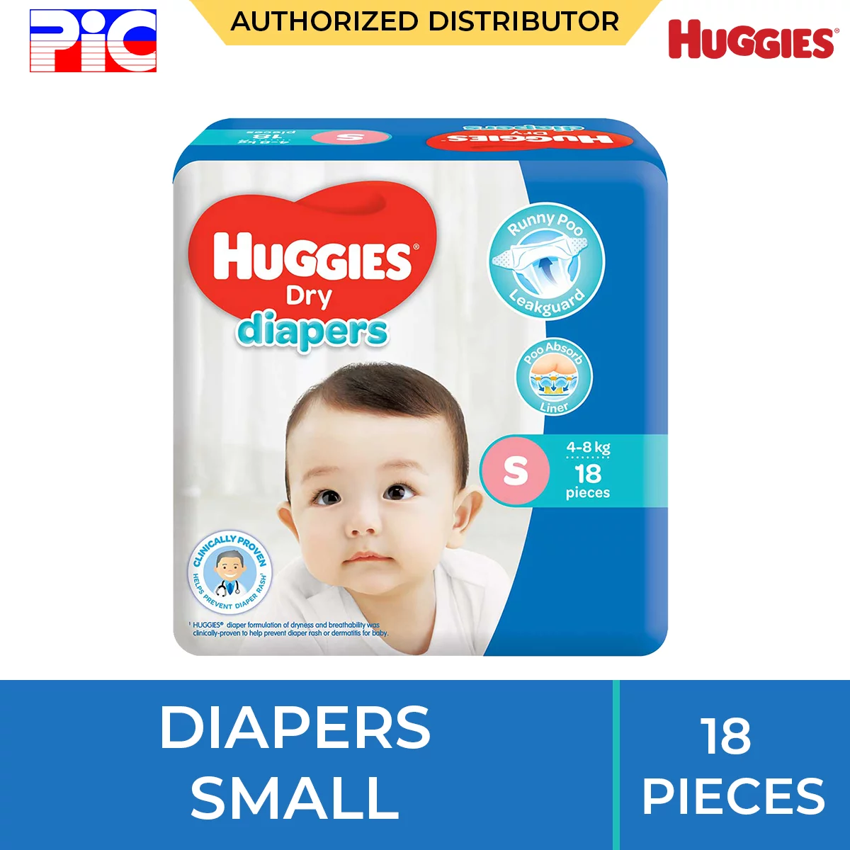 Huggies Dry Diapers - Small 18pcs