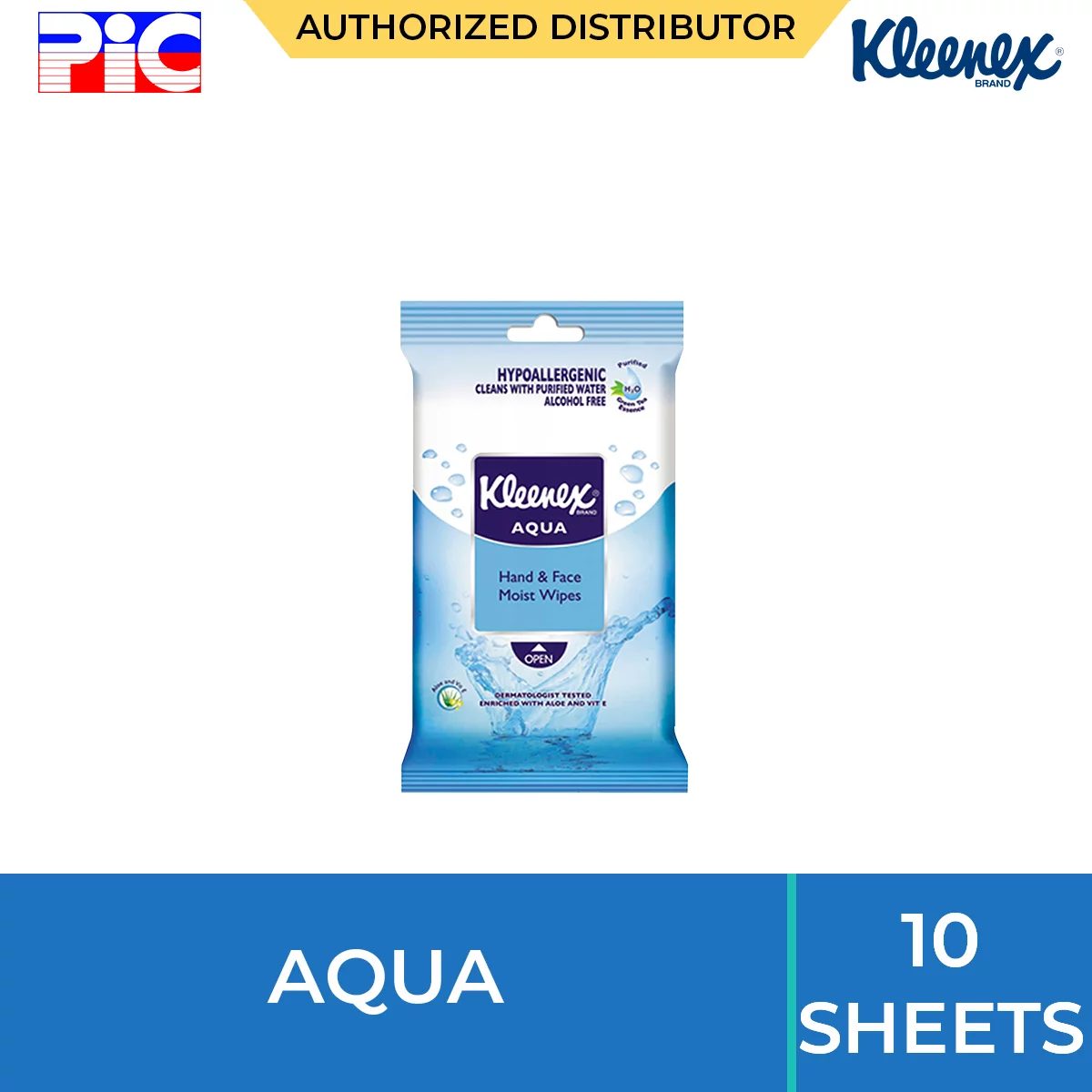 Kleenex Wet Wipes - Aqua 10 Sheets