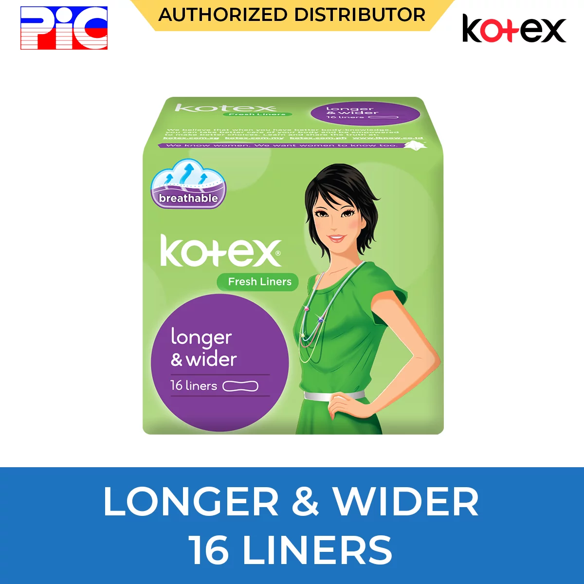 Kotex Fresh Liners - Longer & Wider 16 Liners Kotex Fresh Liners - Longer & Wider 16 Liners