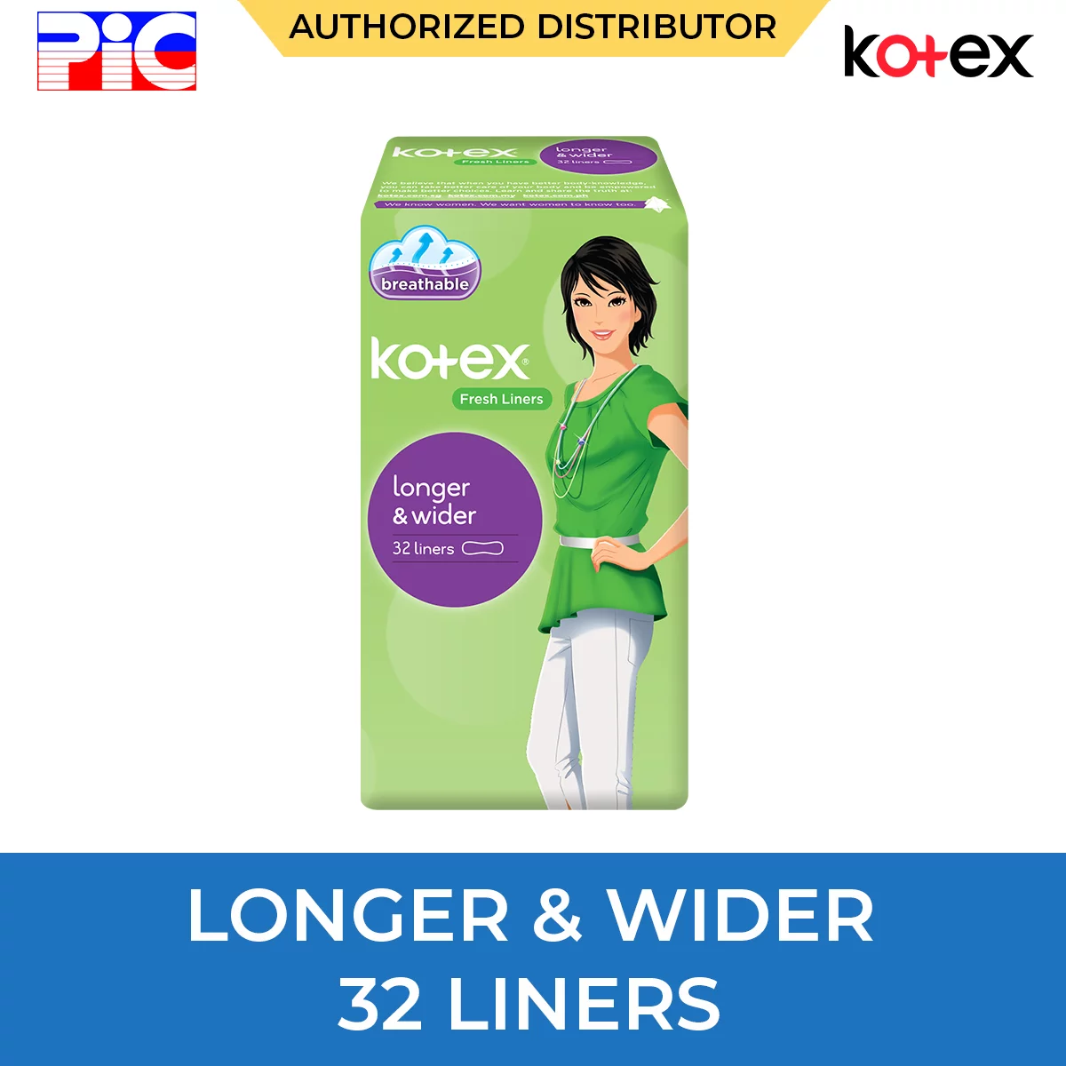 Kotex Fresh Liners - Longer & Wider 32 Liners Kotex Fresh Liners - Longer & Wider 32 Liners