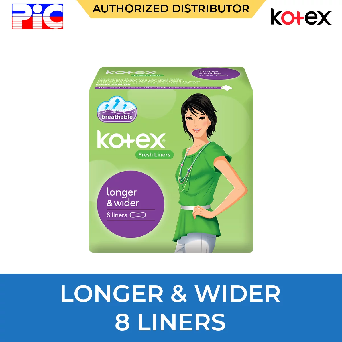 Kotex Fresh Liners - Longer & Wider 8 Liners Kotex Fresh Liners - Longer & Wider 8 Liners