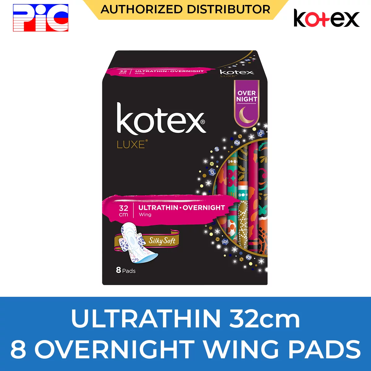 Kotex Luxe - 32cm Overnight 8 Wing Pads