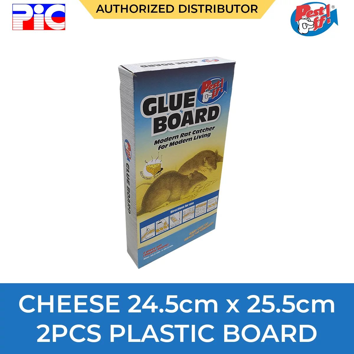 Pest Off! Glue Board - Plastic Board Cheese 24.5cm x 25.5cm Pest Off Glue Board Plastic Board Cheese 24.5cm x 25.5cm