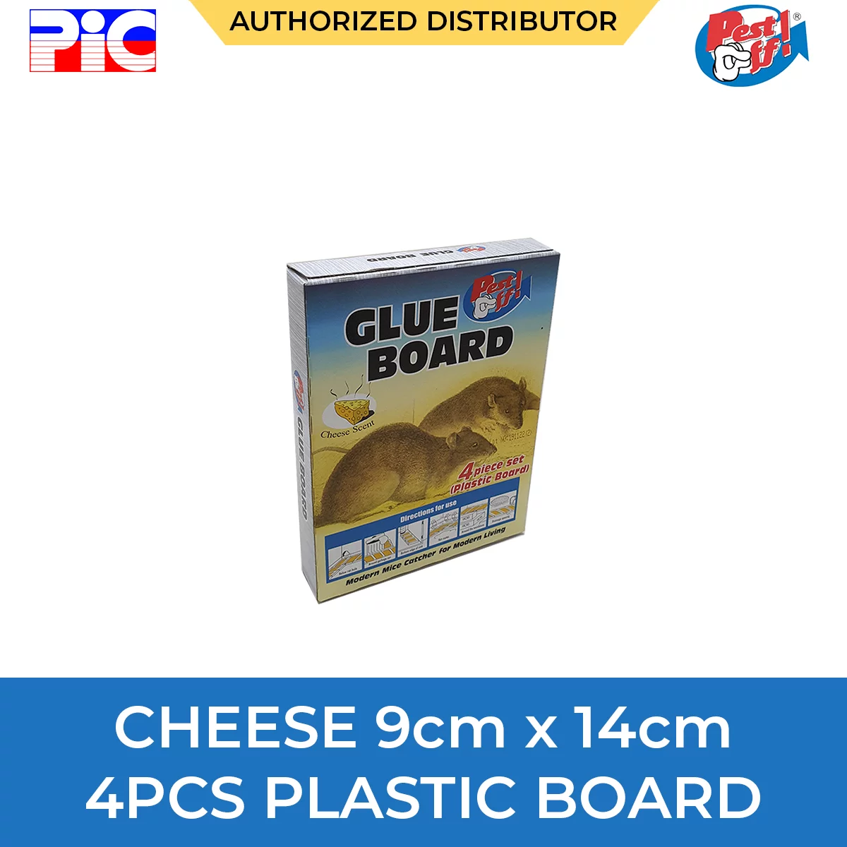 Pest Off! Glue Board - Plastic Board Cheese 9cm x 14cm Pest Off! Glue Board - Plastic Board Cheese 9cm x 14cm